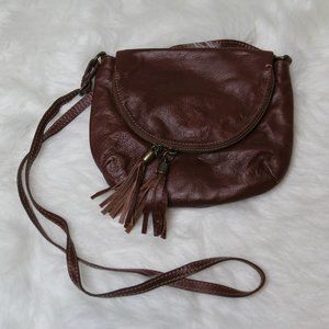 ITALIAN LEATHER CROSS-BODY BROWN BAG